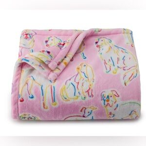 New “Pink Doggies”  The Big One Oversized Plush Throw 🐕🦮🐩🐕‍🦺